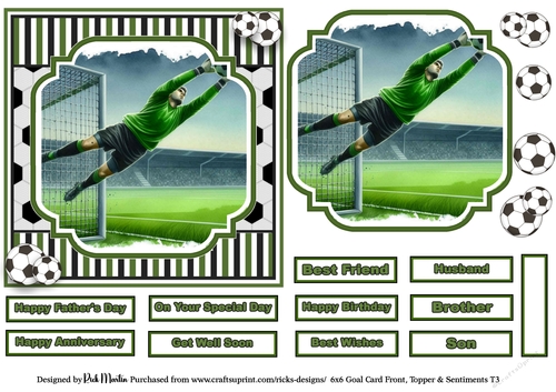 6x6 Goal 3 Card Front, Topper and sentiments