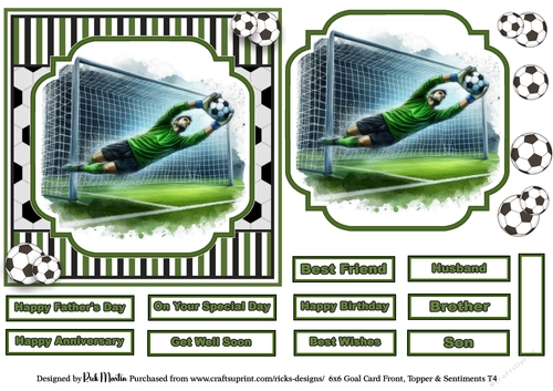 6x6 Goal 4 Card Front, Topper and sentiments