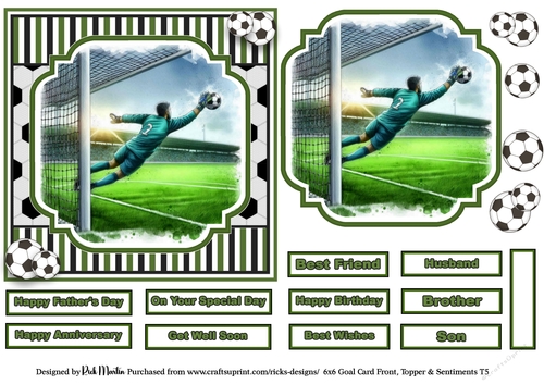 6x6 Goal 5 Card Front, Topper and sentiments