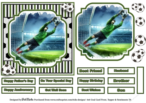 6x6 Goal 6 Card Front, Topper and sentiments