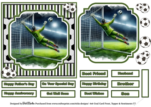 6x6 Goal 7 Card Front, Topper and sentiments