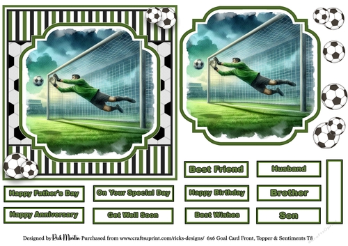 6x6 Goal 8 Card Front, Topper and sentiments