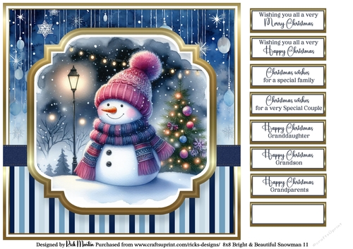 8x8 Bright & Beautiful Snowmen 11
