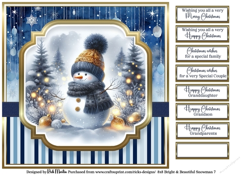 8x8 Bright & Beautiful Snowmen 7