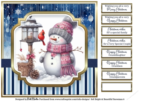 8x8 Bright & Beautiful Snowmen 6