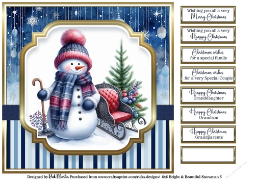 8x8 Bright & Beautiful Snowmen 5