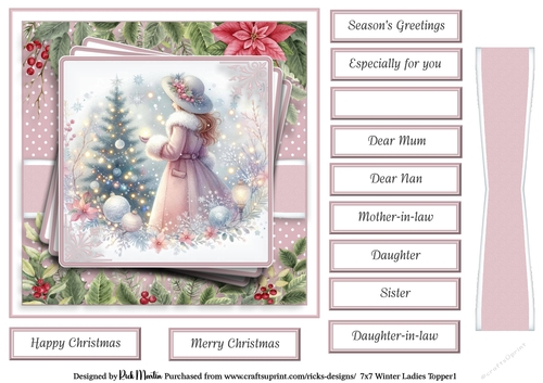 7x7 Winter Ladies 1 Card Front with Sentiments