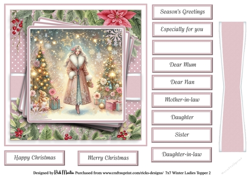 7x7 Winter Ladies 2 Card Front with Sentiments