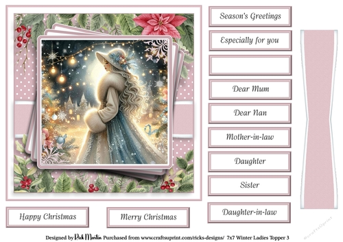 7x7 Winter Ladies 3 Card Front with Sentiments
