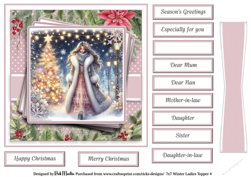 7x7 Winter Ladies 4 Card Front with Sentiments