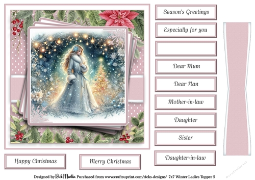 7x7 Winter Ladies 5 Card Front with Sentiments