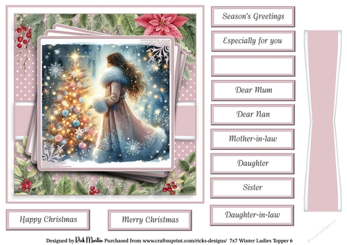 7x7 Winter Ladies 6 Card Front with Sentiments