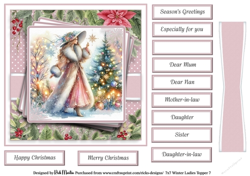 7x7 Winter Ladies 7 Card Front with Sentiments