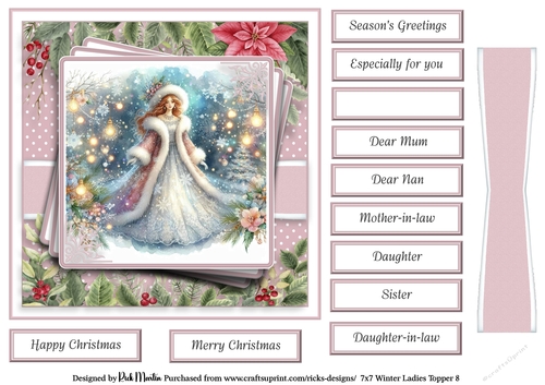 7x7 Winter Ladies 8 Card Front with Sentiments