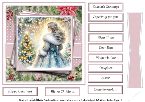 7x7 Winter Ladies 9 Card Front with Sentiments