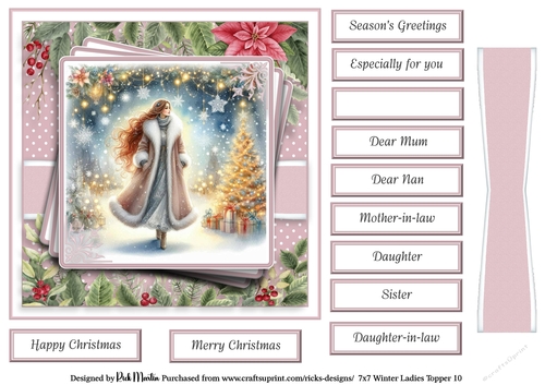 7x7 Winter Ladies 10 Card Front with Sentiments