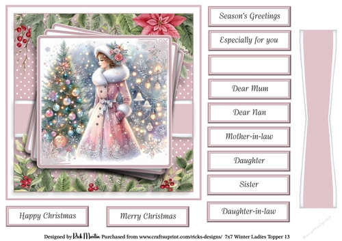 7x7 Winter Ladies 13 Card Front with Sentiments