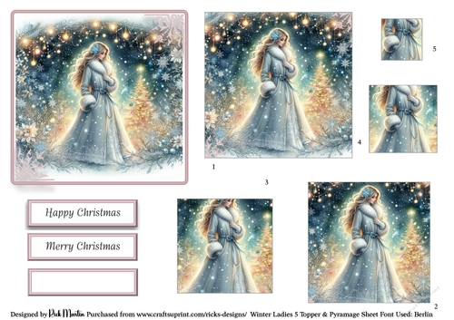 7x7 Winter Ladies 5 Pyramage Layers