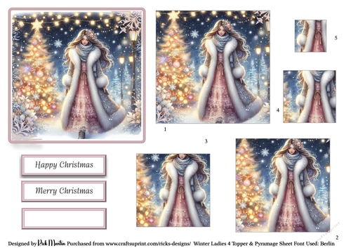 7x7 Winter Ladies 4 Pyramage Layers