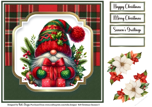 8x8 Christmas Gnomes Topper 5