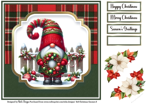 8x8 Christmas Gnomes Topper 8