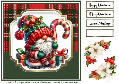 8x8 Christmas Gnomes Topper 9