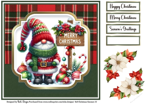 8x8 Christmas Gnomes Topper 10