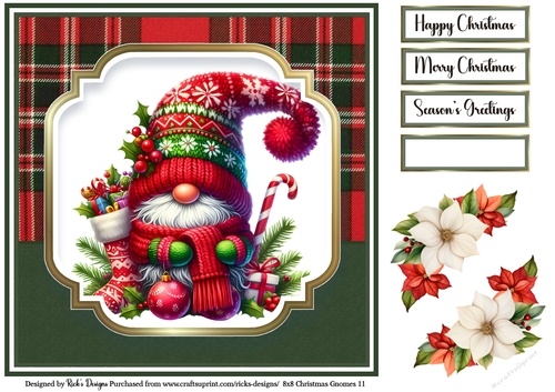 8x8 Christmas Gnomes Topper 11