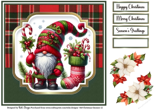 8x8 Christmas Gnomes Topper 12