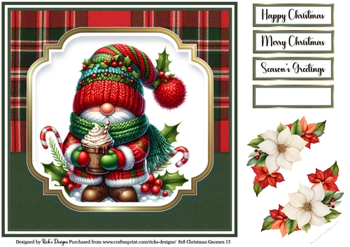 8x8 Christmas Gnomes Topper 13