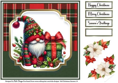 8x8 Christmas Gnomes Topper 14