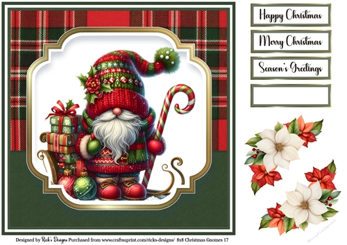 8x8 Christmas Gnomes Topper 17