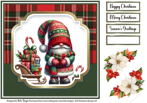8x8 Christmas Gnomes Topper 20