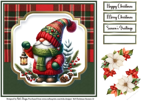 8x8 Christmas Gnomes Topper 22
