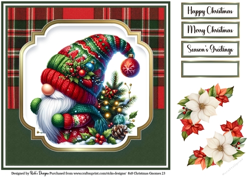 8x8 Christmas Gnomes Topper 23