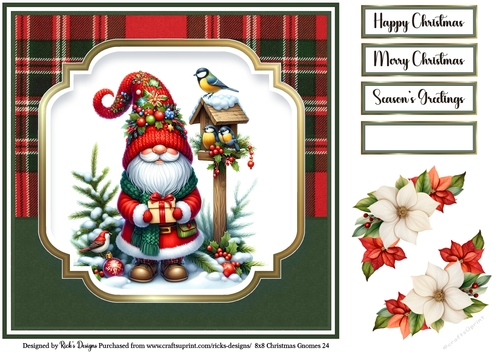 8x8 Christmas Gnomes Topper 24