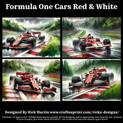 Formula One Cars - Red & White