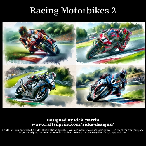 Racing Motorbikes 2 - For Cardmakers & Designers 
