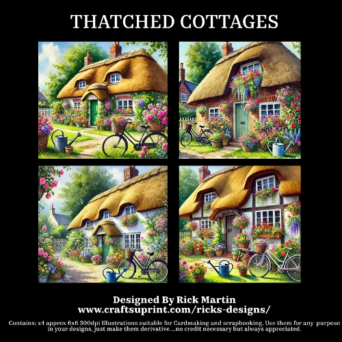 Thatched Cottages  - For Cardmakers & Designers 
