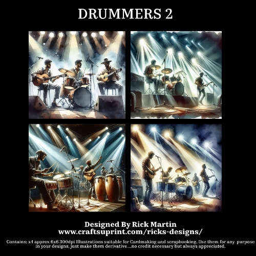 DRUMMERS 2 - Illustrations for Cardmakers & Designers 