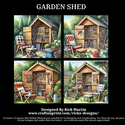 GARDEN SHED  - Illustrations for Cardmakers & Designers 