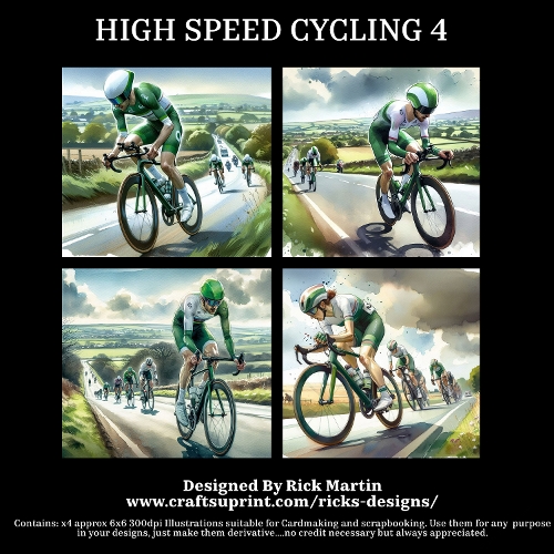 HIGH SPEED CYCLING 4  - Illustrations for Cardmakers & Designers 