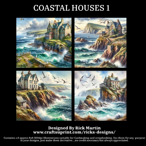 COASTAL CLIFF 1 - Illustrations for Cardmakers & Designers 