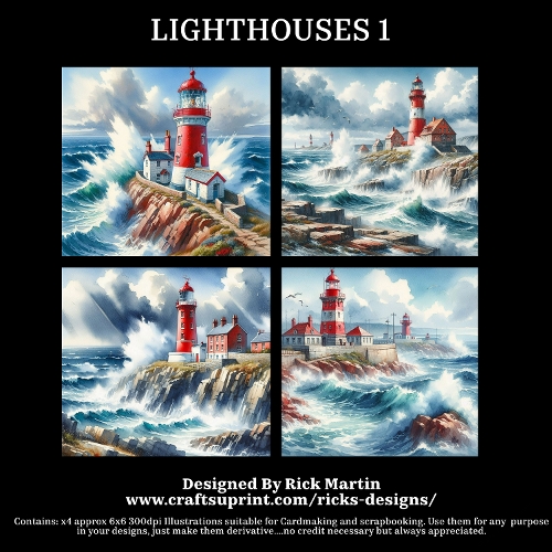 LIGHTHOUSES 1 - Illustrations for Cardmakers & Designers 