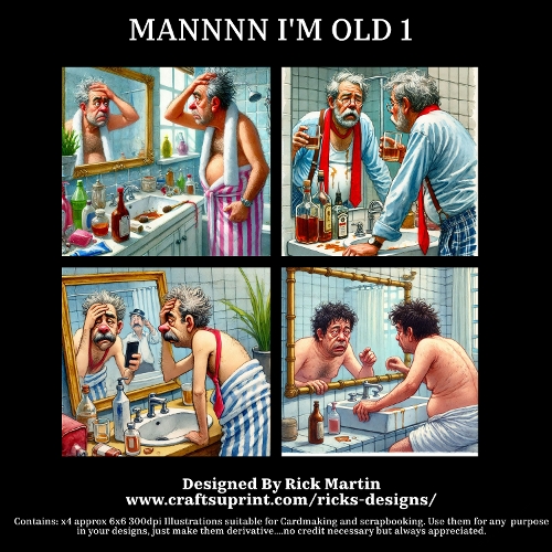 MANNNNN IM OLD 1 - Illustrations for Cardmakers & Designers 