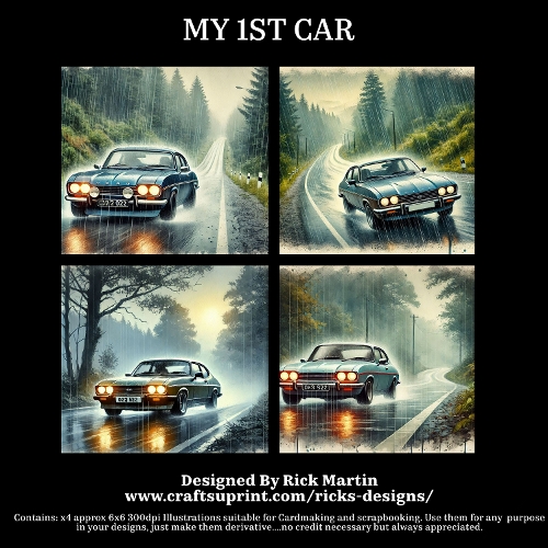 MY 1ST CAR - Illustrations for Cardmakers & Designers 