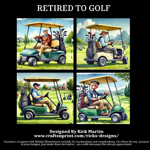 RETIRED TO GOLF - Illustrations for Cardmakers & Designers 