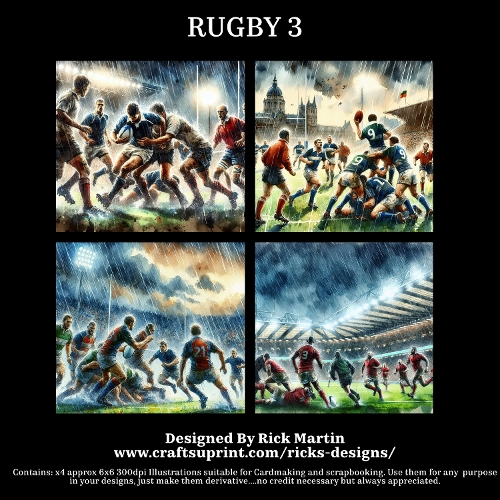 RUGBY 3 - Illustrations for Cardmakers & Designers 