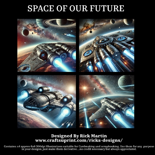 SPACE OF OUR FUTURE - Illustrations for Cardmakers & Designers 