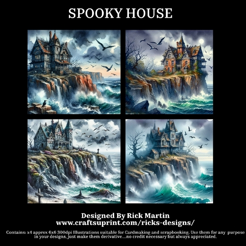 SPOOKY OLD HOUSE - Illustrations for Cardmakers & Designers 